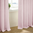 Light Pink Linen Pinch Pleat Curtains 108 Inch Length 2 Panels Set 40x108 | - Image 8