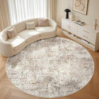 LOONGRUG Round Rug 10x10 Washable Circle Large Neutral Modern Abstract Rug | - Image 8