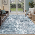 Soalmost Abstract Area Rug 6x9 for Living Room Washable Rugs Blue/Grey | by Soalmost
