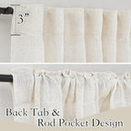 RYB HOME Light Filtering Linen Sheer Curtains 72 inch Long - Image 3