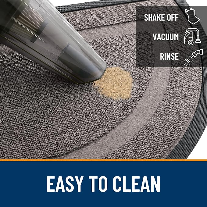 OLANLY Half Circle Front Door Mat Outside 33x21 All-Season Rubber Doormat | - Image 5