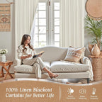 Linen 100% Blackout Window Curtains - Image 3