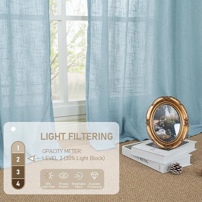 Living Room Linen Curtains 95 Inch - Image 4
