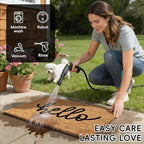 2 Pcs Welcome Door Mat Set, Layered Hello Coir Doormat - Image 5