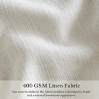 100 Inch Light Filtering Linen Pleat Farmhouse Beige Curtains | Pinch Pleated - Image 3