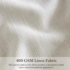 Short Beige White Linen Pinch Pleated Semi Sheer Curtains 63 Inch Long 50W | - Image 2
