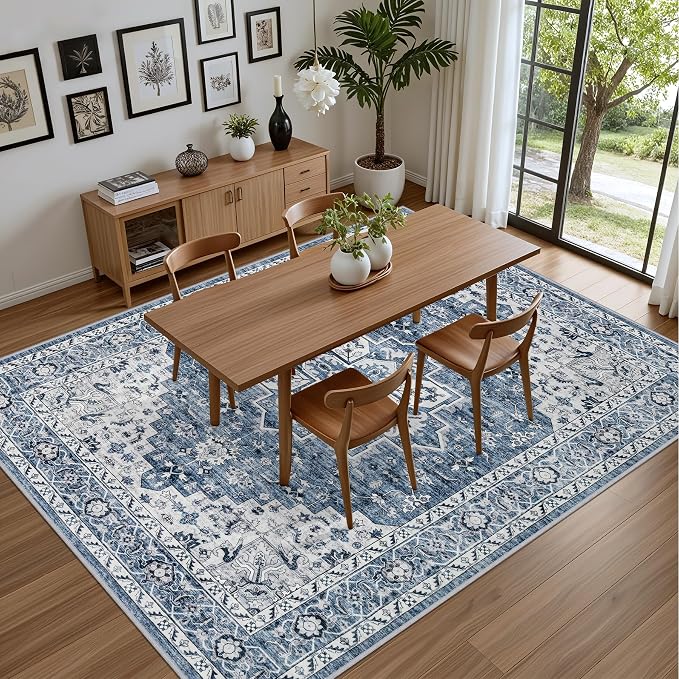 8x10 Area Rugs Living Room: Washable Vintage Rug - Image 5