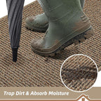 BEQHAUSE Dirt Trapper Door Mat 24" x 60", Non-Slip Washable Doormats, Low - Image 3