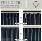 Pinch Pleat Linen Dark Blue Linen Light Filtering Curtains 72 Inch 2 Panels | - Image 5