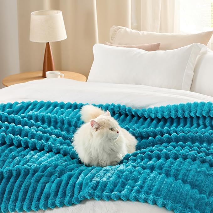 Bedsure Soft Throw Blanket for Couch Decor Gifts Teal 50"x60" | Birthday Gifts - Image 5