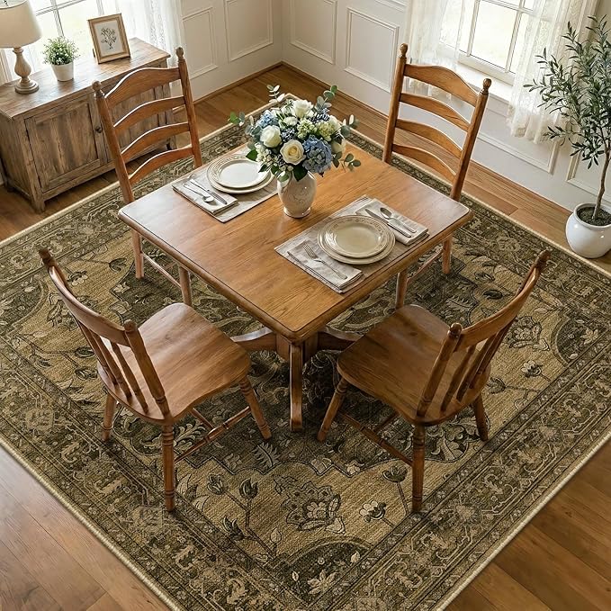 RELEANY Washable Area Rug, Square 8'x8', Water Repellent, Pet Friendly - Image 2