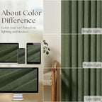Linen Pinch Pleated Light Filtering Olive Green Curtains 96 Inches Long | - Image 4