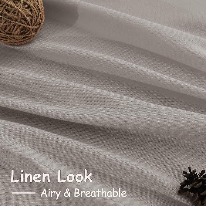 Stone Grey Linen Curtains 102 Inches Long - Image 4