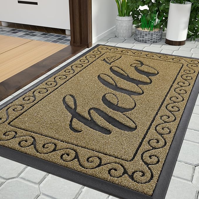 Yimobra Welcome Mats for Front Door 36x24, Heavy Duty Waterproof Outdoor Door by Yimobra