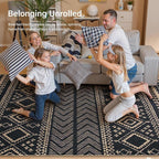 Lahome Boho Kitchen Runner Rug, 2x8 Easy Jute Laundry Room Rug | Black - Image 4