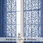Furman Cafe Curtains 24 Inch Length 2 Panels Set, Elegant Geometric Jacquard - Image 8