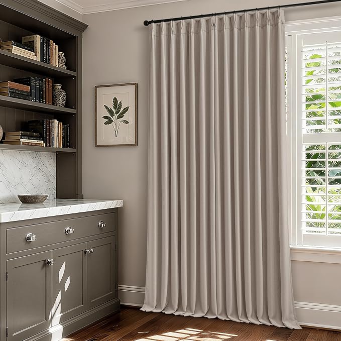 Burlywood Birch Pleated 100% Blackout Curtains 96 Inches Long 2 Panels | Memory - Image 8