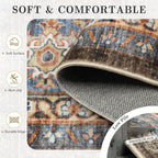 6x9 Area Rugs - Washable Vintage Retro Living Room Rug, Soft Ultra Thin Non - Image 7