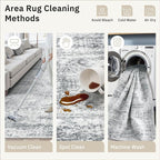 Soalmost 7x9 Area Rug for Living Room Washable Rugs Non-Slip Grey | Low-Pile - Image 9