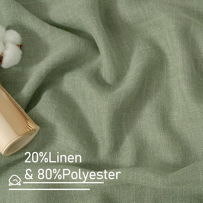 Semi Sheer Linen Curtains 36 Inch Length - Image 2