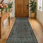 Dark Green Washable 2x8 Runner Rug Non Slip - Image 6
