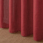 YoungsTex Burgundy Red Linen Curtains 63 Inch Length 2 Panels - Image 7