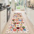 Beige Floral Hallway Runner Rug 2x6 by WelcometoBabovid