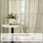 Semi Sheer Linen Curtains 63 Inch - Image 8