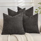 Set of 4 Soft Textured Decorative Throw Pillow Covers 20x20 Inch Cozy Farmhouse by Cozoomy