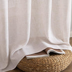 MIULEE Natural White Linen Curtains 52x108 Inch - Image 7