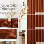 Rust Linen Curtains 90 inches Long 2 Panel Back Tab Rod Pocket Rustic Farmhouse - Image 4