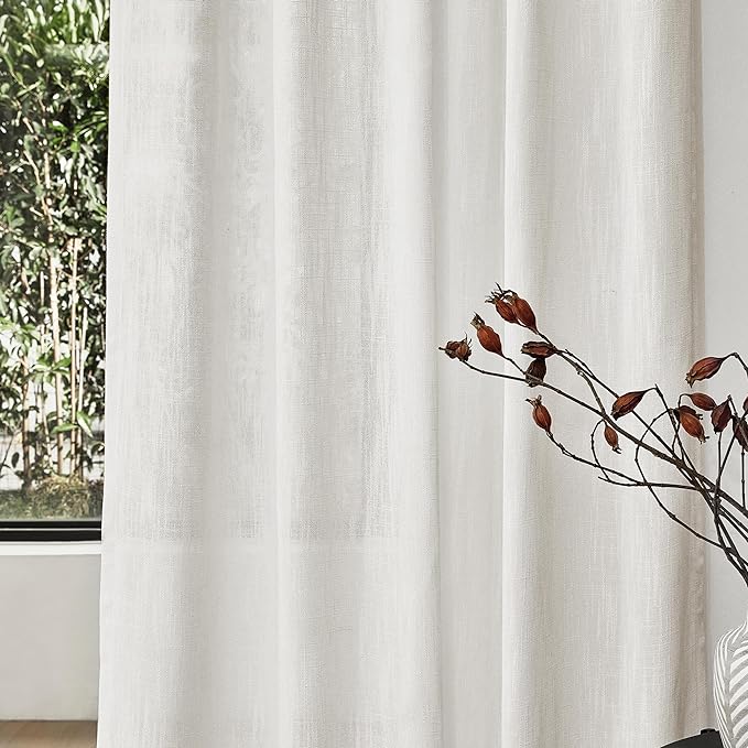 MYSKY HOME Curtains 63 Inch Length 2 Panels, Boho Curtains Sheer Light Soften - Image 4