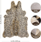 Cheetah Print Rug, Faux Fur Animal Print Leopard Rug Multicolor 6.2x8.2ft | - Image 2
