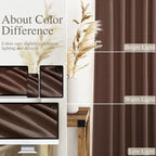 Mocha Mousse Curtains 108 Inches Long 2 Panels Set Back Tab Loop Pocket Linen - Image 3