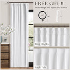 Snow White Pleated Linen 100% Blackout Curtains 96 Inches Long | Pinch Pleat - Image 5