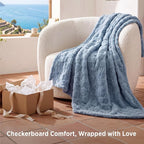 Bedsure GentleSoft Ashley Blue Throw Blanket - Image 5