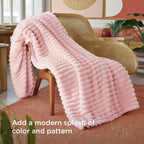 Bedsure Soft Coral Pink Throw Blanket - Image 4