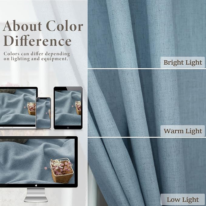 Light Blue Curtains 45 Inch Length - Image 4