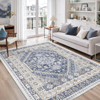 5x8 Area Rugs for Living Room, Large Washable Rug, Dining Room, Low Pile by Zesthome