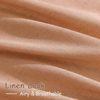 Peach Quartz Curtains 90 Inches Long 2 Panel Set Back Tab Rod Pocket Linen - Image 4