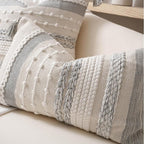 Gray Boho Decorative Throw Pillow Cover 18x18 Square Farmhouse Accent Cushion - Image 7