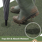BEQHAUSE Dirt Trapper Door Mat 17" x 30" Half Circle Non Slip Rugs, Absorbent - Image 3