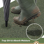 BEQHAUSE Dirt Trapper Door Mat 32" x 48" Half Circle Non Slip Rugs, Absorbent - Image 3