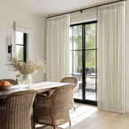 Tan Beige Memory Trained Semi Sheer Linen Pleated Curtains 80 Inches Long | 80 - Image 7