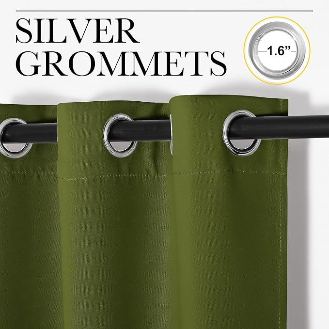 NICETOWN Holiday Christmas Decor Thermal Insulated Solid Grommet Blackout - Image 3