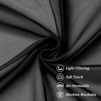 Chyhomenyc Black Sheer Valance for Windows, 2 Pack | Light Filtering Voile Soft - Image 5