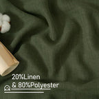 Olive Green Linen Curtains 90 Inch - Image 3