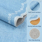 GarveeHome Scalloped Entryway Rug 2x3 Blue Washable Front Door Entry Rug | - Image 4
