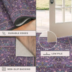 Plum Purple Floral Area Rug 6x9 - Image 5