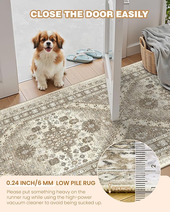 Runner Rug 2x8 Runners for Hallways Non Slip Washable Rugs, Low Pile Soft - Image 6